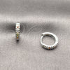 Rhodium Gold Filled Huggie Hoop, with Multicolor Micro Pave, Polished, Rhodium Finish, 02.267.0120.9.14