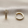 Oro Laminado Huggie Hoop, Gold Filled Style with Sapphire Blue Micro Pave, Polished, Golden Finish, 02.267.0120.2.16