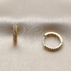 Oro Laminado Huggie Hoop, Gold Filled Style with Amethyst Micro Pave, Polished, Golden Finish, 02.267.0120.3.16