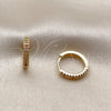 Oro Laminado Huggie Hoop, Gold Filled Style with Multicolor Micro Pave, Polished, Golden Finish, 02.267.0120.4.16