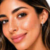 Rhodium Gold Filled Huggie Hoop, with White Micro Pave, Polished, Rhodium Finish, 02.267.0120.5.16