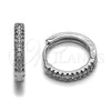 Rhodium Gold Filled Huggie Hoop, with White Micro Pave, Polished, Rhodium Finish, 02.267.0120.5.16