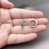 Rhodium Gold Filled Huggie Hoop, with Green Micro Pave, Polished, Rhodium Finish, 02.267.0120.6.16