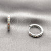 Rhodium Gold Filled Huggie Hoop, with Multicolor Micro Pave, Polished, Rhodium Finish, 02.267.0120.9.16