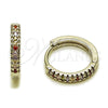 Rhodium Gold Filled Huggie Hoop, with Multicolor Micro Pave, Polished, Rhodium Finish, 02.267.0120.9.16
