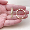 Oro Laminado Huggie Hoop, Gold Filled Style with White Cubic Zirconia, Polished, Golden Finish, 02.267.0121.30