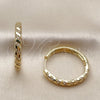 Oro Laminado Huggie Hoop, Gold Filled Style with White Cubic Zirconia, Polished, Golden Finish, 02.267.0121.30