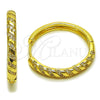 Oro Laminado Huggie Hoop, Gold Filled Style with White Cubic Zirconia, Polished, Golden Finish, 02.267.0121.30