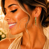 Oro Laminado Huggie Hoop, Gold Filled Style with Green Cubic Zirconia, Polished, Golden Finish, 02.267.0121.1.30