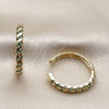 Oro Laminado Huggie Hoop, Gold Filled Style with Green Cubic Zirconia, Polished, Golden Finish, 02.267.0121.1.30