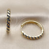 Oro Laminado Huggie Hoop, Gold Filled Style with Sapphire Blue Cubic Zirconia, Polished, Golden Finish, 02.267.0121.2.30