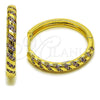 Oro Laminado Huggie Hoop, Gold Filled Style with Amethyst Cubic Zirconia, Polished, Golden Finish, 02.267.0121.3.30