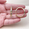 Oro Laminado Huggie Hoop, Gold Filled Style with Multicolor Cubic Zirconia, Polished, Golden Finish, 02.267.0121.4.30