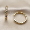 Oro Laminado Huggie Hoop, Gold Filled Style with Multicolor Cubic Zirconia, Polished, Golden Finish, 02.267.0121.4.30