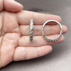 Rhodium Gold Filled Huggie Hoop, with White Cubic Zirconia, Polished, Rhodium Finish, 02.267.0121.5.30