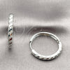 Rhodium Gold Filled Huggie Hoop, with White Cubic Zirconia, Polished, Rhodium Finish, 02.267.0121.5.30