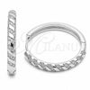 Rhodium Gold Filled Huggie Hoop, with White Cubic Zirconia, Polished, Rhodium Finish, 02.267.0121.5.30