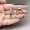 Rhodium Gold Filled Huggie Hoop, with Amethyst Cubic Zirconia, Polished, Rhodium Finish, 02.267.0121.8.30