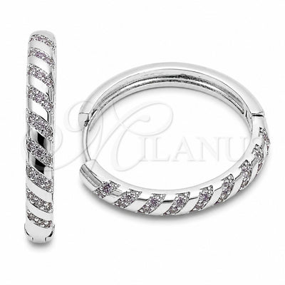 Rhodium Gold Filled Huggie Hoop, with Amethyst Cubic Zirconia, Polished, Rhodium Finish, 02.267.0121.8.30 for wholesale, main product view