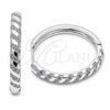 Rhodium Gold Filled Huggie Hoop, with Amethyst Cubic Zirconia, Polished, Rhodium Finish, 02.267.0121.8.30