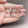 Rhodium Gold Filled Huggie Hoop, with Multicolor Cubic Zirconia, Polished, Rhodium Finish, 02.267.0121.9.30