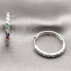 Rhodium Gold Filled Huggie Hoop, with Multicolor Cubic Zirconia, Polished, Rhodium Finish, 02.267.0121.9.30