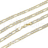Oro Laminado Basic Necklace, Gold Filled Style Figaro Design, Diamond Cutting Finish, Two Tone, 04.297.0009.24 (Thickness, 24 Inches Length)