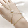 Oro Laminado Fancy Bracelet, Gold Filled Style Evil Eye and Rolo Design, with Sapphire Blue Cubic Zirconia and White Micro Pave, Polished, Golden Finish, 03.60.0171.13 (02 MM Thickness, 13 Inches Length)