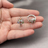 Rhodium Gold Filled Huggie Hoop, with Multicolor Cubic Zirconia, Polished, Rhodium Finish, 02.210.0899.2.18