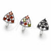Rhodium Gold Filled Huggie Hoop, with Multicolor Cubic Zirconia, Polished, Rhodium Finish, 02.210.0899.2.18