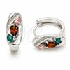 Rhodium Gold Filled Huggie Hoop, Teardrop Design, with Multicolor Cubic Zirconia and White Micro Pave, Polished, Rhodium Finish, 02.210.0901.16