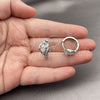 Rhodium Gold Filled Huggie Hoop, Flower Design, with White Cubic Zirconia, Polished, Rhodium Finish, 02.210.0903.18