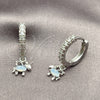 Rhodium Gold Filled Dangle Earring, Horse Design, with White Cubic Zirconia, Polished, Rhodium Finish, 02.210.0906.1