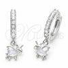 Rhodium Gold Filled Dangle Earring, Horse Design, with White Cubic Zirconia, Polished, Rhodium Finish, 02.210.0906.1