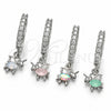 Rhodium Gold Filled Dangle Earring, Horse Design, with White Cubic Zirconia, Polished, Rhodium Finish, 02.210.0906.1