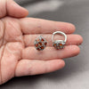 Rhodium Gold Filled Huggie Hoop, with Garnet Cubic Zirconia, Polished, Rhodium Finish, 02.210.0908.18