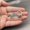 Rhodium Gold Filled Huggie Hoop, with Multicolor Cubic Zirconia, Polished, Rhodium Finish, 02.210.0908.1.18
