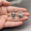 Rhodium Gold Filled Huggie Hoop, with Multicolor Cubic Zirconia, Polished, Rhodium Finish, 02.210.0908.2.18