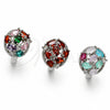 Rhodium Gold Filled Huggie Hoop, with Multicolor Cubic Zirconia, Polished, Rhodium Finish, 02.210.0908.2.18