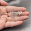 Rhodium Gold Filled Huggie Hoop, with Rose Water Opal and White Cubic Zirconia, Polished, Rhodium Finish, 02.210.0909.14