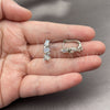 Rhodium Gold Filled Huggie Hoop, with White Cubic Zirconia, Polished, Rhodium Finish, 02.210.0909.3.14