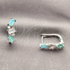 Rhodium Gold Filled Huggie Hoop, with Multicolor and White Cubic Zirconia, Polished, Rhodium Finish, 02.210.0909.5.14