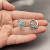 Rhodium Gold Filled Huggie Hoop, Butterfly Design, with Turquoise and White Cubic Zirconia, Polished, Rhodium Finish, 02.210.0874.1.18