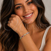 Rhodium Gold Filled Fancy Bracelet, Cluster and Baguette Design, with Multicolor and White Cubic Zirconia, Polished, Rhodium Finish, 03.130.0029.1.07 (02 MM Thickness, 7 Inches Length)