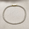 Oro Laminado Tennis Bracelet, Gold Filled Style Teardrop Design, with White Cubic Zirconia, Polished, Golden Finish, 03.130.0046.07 (03 MM Thickness, 7 Inches Length)