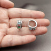 Rhodium Gold Filled Huggie Hoop, with Multicolor Cubic Zirconia, Polished, Rhodium Finish, 02.237.0082.15