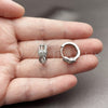 Rhodium Gold Filled Huggie Hoop, Heart Design, with White Cubic Zirconia, Polished, Rhodium Finish, 02.237.0083.15
