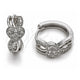 White Gold Filled Huggie Hoop, Heart Design, with White Cubic Zirconia, Polished, Rhodium Finish, 02.237.0083.15