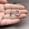 Rhodium Gold Filled Huggie Hoop, with Multicolor Cubic Zirconia, Polished, Rhodium Finish, 02.237.0085.15