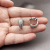 Rhodium Gold Filled Huggie Hoop, Teardrop Design, with White Cubic Zirconia, Polished, Rhodium Finish, 02.237.0089.16